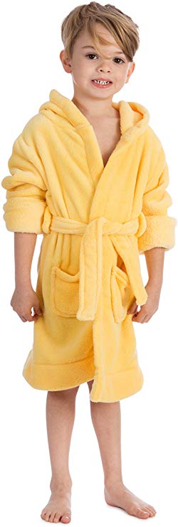 Elowel Boys Girls Hooded Childrens Fleece Sleep Robe Size 2 Toddler -14Y