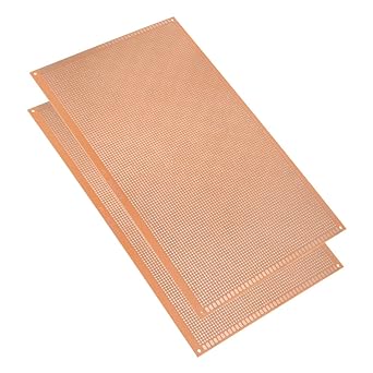 uxcell 18x30cm Single Sided Universal Paper Printed Circuit Board for DIY Soldering Brown 2pcs