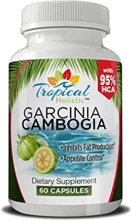 Pure Garcinia Cambogia Extract by Tropical Holistic - 95% HCA Extra Strength, All Natural Weight Loss Diet Pills, Appetite Suppressant, Fat Burner Slim for Men & Women, 1400mg, 60 Count VCap