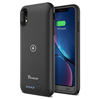 Trianium Atomic Pro 3500mAh Battery Case Compatible with Apple iPhone XR (6.1") Case with Qi Wireless Charging Technology Rechargeable Protective Extended Power Case [Work on Wireless Charger Pad]