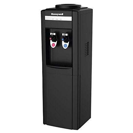Honeywell HWB1052B2 38-Inch Cabinet Freestanding Hot and Cold Water Dispenser with Stainless Steel Tank to help improve water taste, Back Handle for EASIER HANDLING, Black