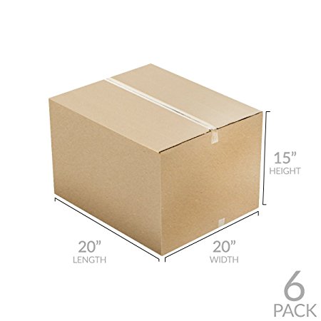Uboxes Brand Box Bundles: (6 Pack) Large Moving Boxes 20"x20"x15"