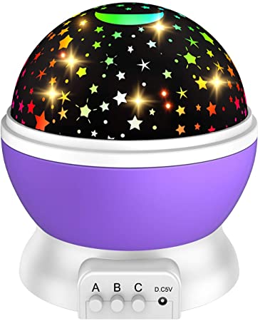 ATOPDREAM Birthday Gifts for 2-10 Year Old Girls, Moon Star Projector Light for Kids Xmas New Toys for Girls Age 2-10 Birthday for Girls Age 2-10 Stocking Fillers Stuffers Purple