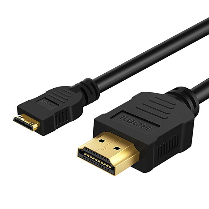 TeckNet High Speed Mini HDMI to HDMI Cable - 1.5m Gold Plated HDTV HDMI to MINI HDMI Cable Adapter Converter – Supports: 4K, Ultra HD, 3D, 1080p, Ethernet and Audio Return-Male to Male