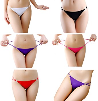 Lady Color Women Sexy Thongs Underpants High Elasticity Panty G-string Underwear Set of 6