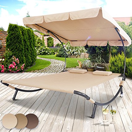 Miadomodo Sun Lounger Double Day Bed Hammock Chaise Outdoor Shade Canopy Garden Furniture in Different Colours