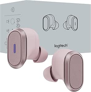 Logitech Zone True Wireless Bluetooth Noise Canceling Earbuds with Microphone, Hybrid ANC, Transparency Mode, Certified for Microsoft Teams, Zoom, Google Meet, Google Voice - Rose