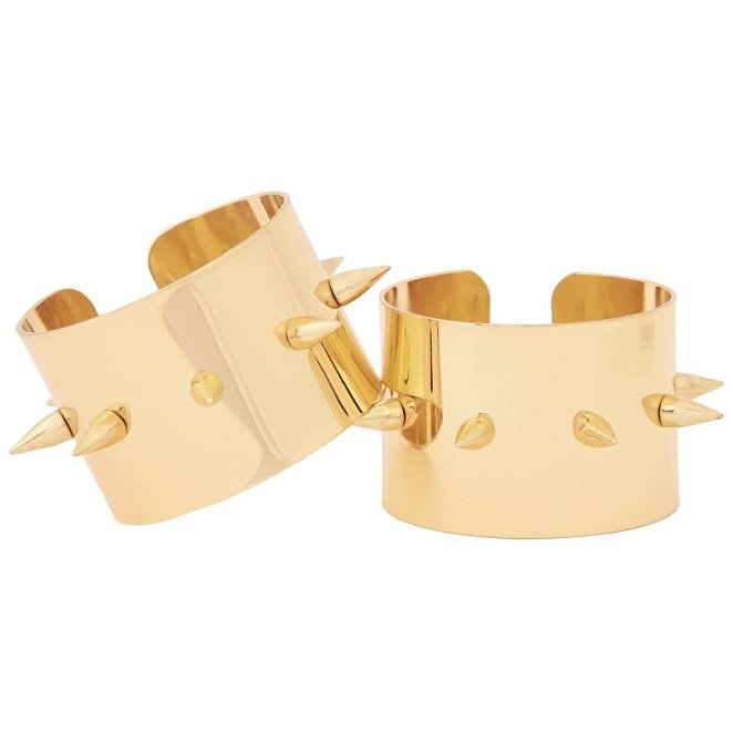 Suicide Squad Harley Quinn Gold Spike Cuffs - Set of 2