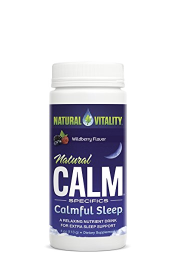 Natural Vitality Natural Calm Calmful Sleep Magnesium Anti Stress Extra Sleep Support, Organic, Wildberry, 4 oz