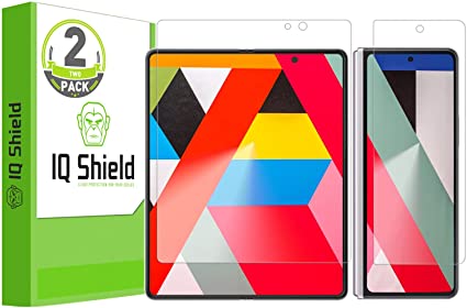 IQ Shield Screen Protector Compatible with Samsung Galaxy Z Fold 3 (2-Pack) Anti-Bubble Clear Film