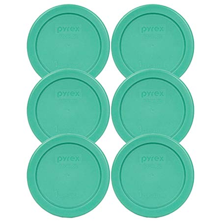 Pyrex 7202-PC 1 Cup Green Round Plastic Replacement Lid - 6 Pack