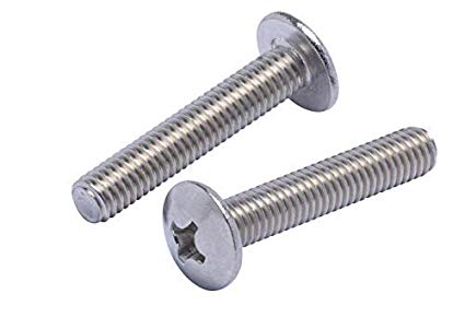 3/8"-16 X 2" Stainless Phillips Truss Head Machine Screw, (25pc), Coarse Thread, 18-8 (304) Stainless Steel, by Bolt Dropper