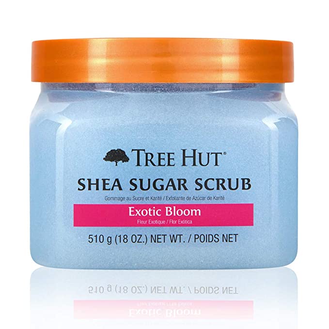 Tree Hut Shea Sugar Scrub Exotic Bloom, 18oz, Ultra Hydrating and Exfoliating Scrub for Nourishing Essential Body Care