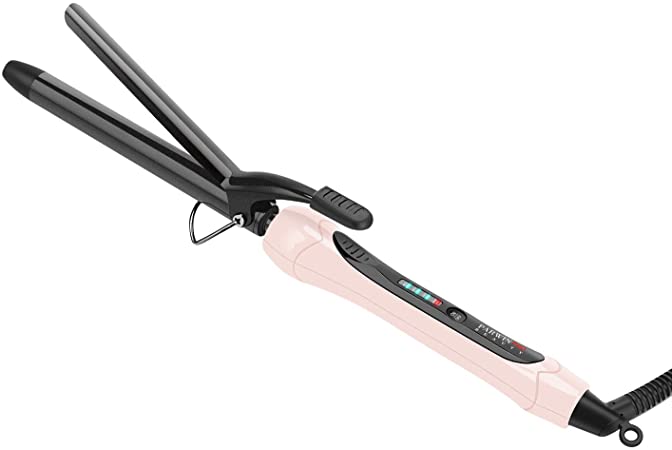 PARWIN 3/4 Inch Curling Iron ,Ceramic Ionic Curl Wand Barrel,Anti-Static Hair Curler with Dual Voltage,Instant Heat up to 430°F, Include Heat Resistant Glove,for All Hair Types (Pink)