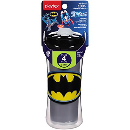 Playtex Sipsters Super Friends Sport Spout Sippy Cups - 12 Ounce , Assorted (Color/Theme May Vary)