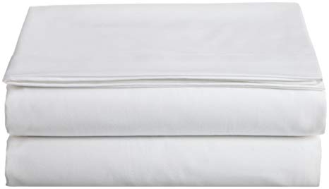 Cathay Home Hospitality Luxury Soft Flat Sheet of 100-Percent Microfiber Construction, Twin Size, White Color
