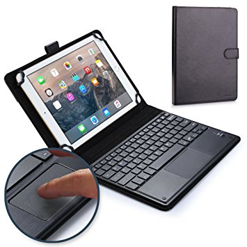 Google Nexus 10 keyboard case, COOPER TOUCHPAD EXECUTIVE 2-in-1 Wireless Bluetooth Keyboard Mouse Leather Travel Cases Cover Holder Folio Portfolio   Stand Samsung P8110 (Black)