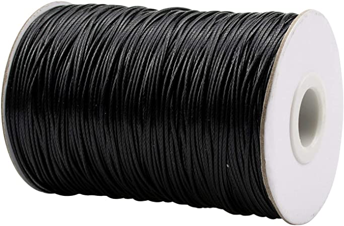 Foraineam 200 Yards 1mm Waxed Cotton Cord Thread Bracelet Necklace String for Jewelry Making Beading Crafting