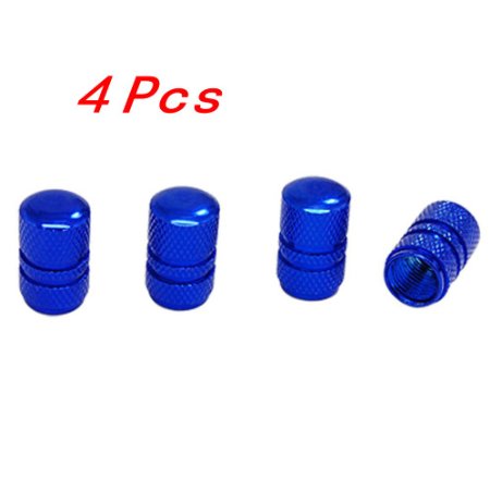 TOOGOO(R) 4 PCS Metal Car Auto Tire Valve Stem Covers Caps Blue