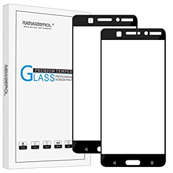 NEWZEROL [2 Pack] for Nokia 6 Screen Protector (5.5 inch) [Full Coverage] 9H High-Definition Tempered Glass Screen Protector 2 Pack for Nokia 6 Screen Protector
