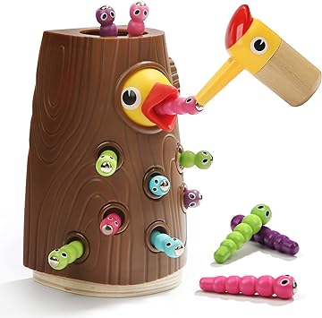 TOP BRIGHT Montessori Toys for 2 Year Olds - Magnetic Bird Feeding Game for Fine Motor Skills Development for Boys and Girls