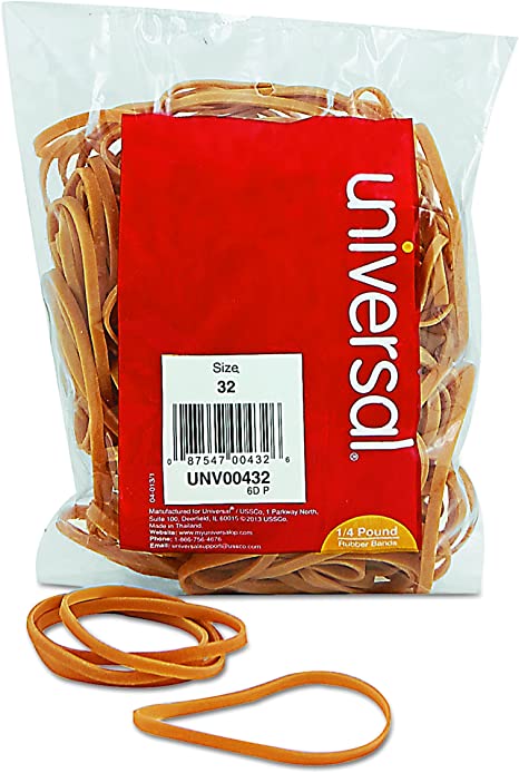 Universal Rubber Bands, Size 32, 3" x 1/8", 205 Pack (432)