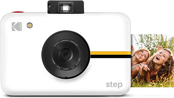 KODAK Step Digital Instant Camera with 10MP Image Sensor (White) ZINK Zero Ink Technology, Selfie Mode, Auto Timer, Built-In Flash & 6 Picture Modes