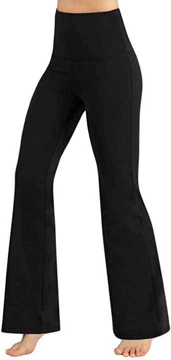 ODODOS Women's Boot-Cut Yoga Pants Tummy Control Workout Non See-Through Bootleg Yoga Pants