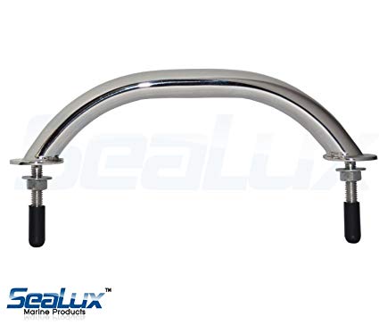SeaLux Marine Boat Deluxe 10" stainless steel handrail Grab Handle with double end studs (8" center to center)