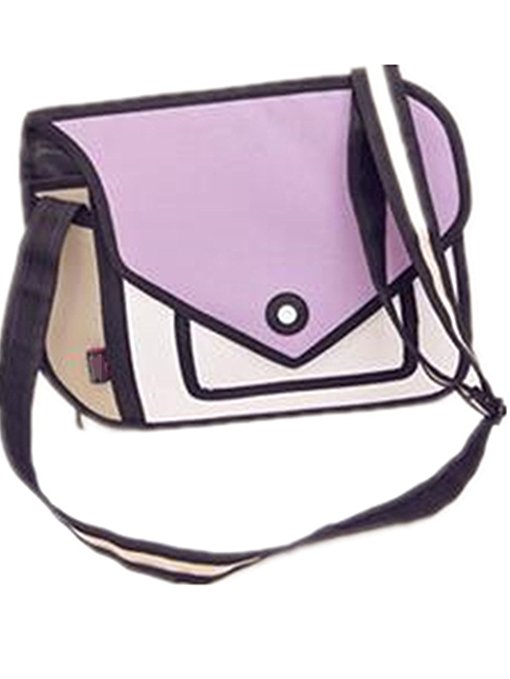 Genius_Baby 3D Style 2D Drawing Cartoon Handbag Shoulder Canvas Messenger Bag Bow Handbags