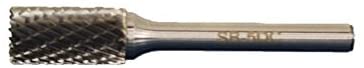 TEMO SB-5 Double Cut Carbide Rotary Burr File, 1/2 Inch (12.7 mm) Head Cylinder End Cut, 1/4 Inch (6.35 mm) Diameter 2 Inch (50.8 mm) Long Shank