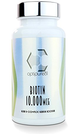 Optipure81's Biotin 10,000 mcg 120 Advanced Vitamin-B Matrix Tablets