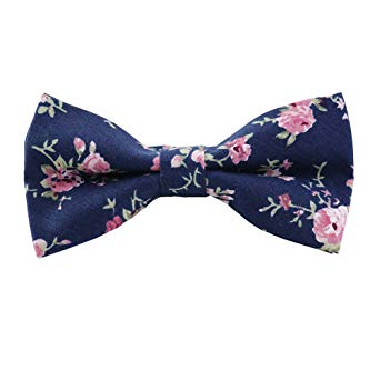 Mantieqingway Men's Cotton Bowties Printed Floral Neck Bow Tie