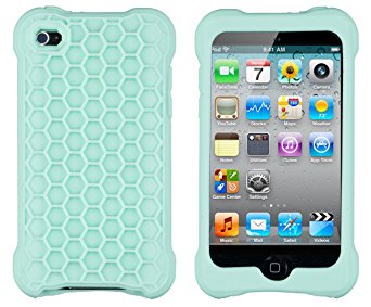 Textured Silicone Grip Case for Apple iPod Touch 4, 4G (4th Generation) - Includes 24/7 Cases Microfiber Cleaning Cloth [Retail Packaging by DandyCase] (Mint Green)