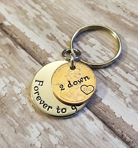 2nd Year Anniversary with 2 Down and Forever To Go Key Chain Lucky Copper 2016 Penny