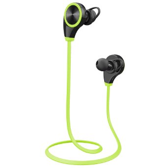 Barsone RQ8 Bluetooth Headphones Wireless Earphones Sport Earbuds Headsets (Bluetooth 4.0, Balanced Audio, Build-in Mic, aptX, CVC 6.0 Noise-Cancelling) (RQ8 green)