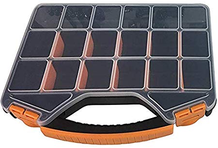 Heavy Duty Storage Box & Organizer with 18 Adjustable Compartments