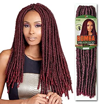 Bobbi Boss Synthetic Hair Crochet Braids Faux Locs Style Senegal Bomba Dreadlocks (4-Pack, 1B)