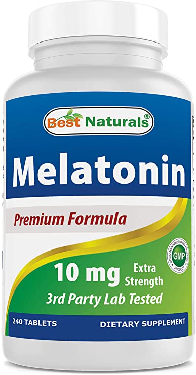 Best Naturals Melatonin 10mg - Drug-Free Nighttime Sleep Aid - Melatonin for Sleep and Relaxation, 240 Count