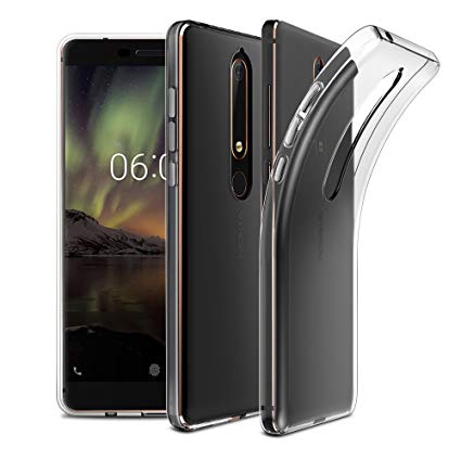 EasyAcc Case for Nokia 6 2018 Case, Nokia 6.1 (2018), Soft TPU Crystal Clear Slim Anti Slip Case Transparent Back Protector Cover Compatible with Nokia 6 2018