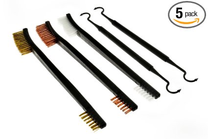 SE 7624BC-5 Gun Cleaning Set with 3 Brushes & 2 Double-Ended Picks