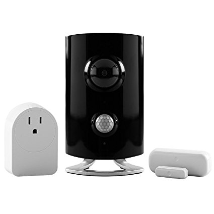 Piper classic All-in-One Security System with Video Monitoring Camera with Door/Window Sensor and Smart Switch, Black