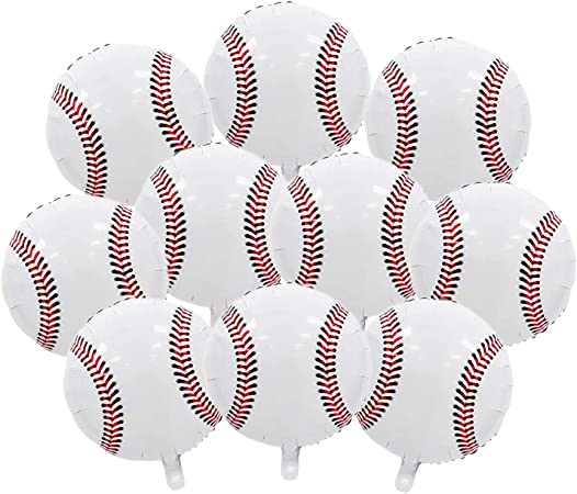 Baseball BALLOON Birthday Paper Balloon Decoration Baseball Fans Outdoor Party Decoration Sports Theme Party Supplies (set of 10)
