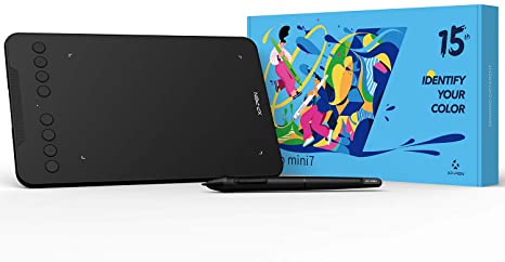 XP-PEN CR Deco Mini 7 Graphics Tablet 7 x 4.37 Inch Pen Tablet with 8192 Levels Pressure Sensitivity Battery-Free Stylus and 6 Customizable Shortcut Keys