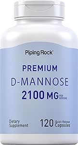 Piping Rock D-Mannose Capsules | 2100 mg | 120 Pills | Premium Dietary Supplement | Non-GMO, Gluten Free