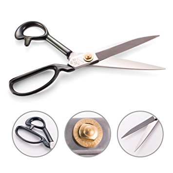 Tailor's Scissors - Household Upholstery,Dressmaking Shears 10 inch Stainless Steel - Best for Cutting Fabric, Leather, thin materials, Raw Materials (white-1)