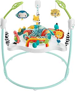 Fisher-Price Jumperoo Baby Activity Center with Lights Sounds and Music, Interactive Baby Bouncer, Jumping Jungle