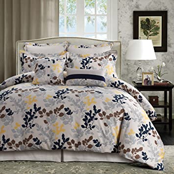 Barcelona 5-Piece Egyptian Cotton Percale Printed Duvet Cover Set Queen