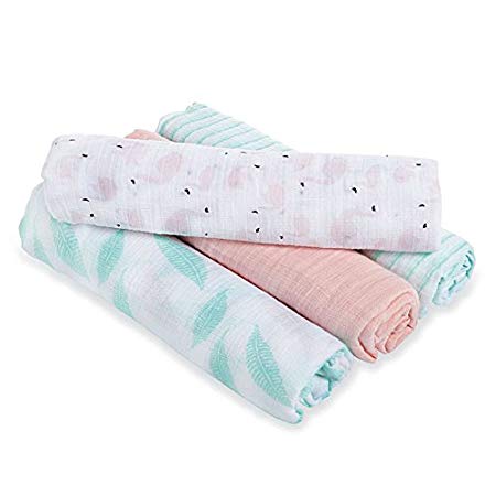 Aden by Aden + Anais Swaddle Baby Blanket, 100% Cotton Muslin, Large 44 X 44 inch, Single, Wise Owl