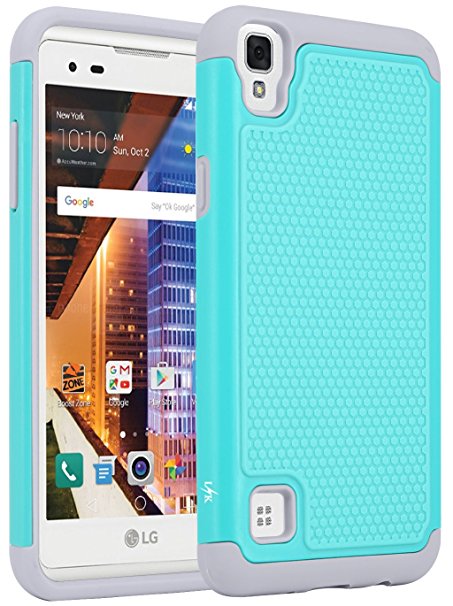 LG Tribute HD Case, LG X Style Case, LG Volt 3 Case, LK [Shock Absorption] Drop Protection Hybrid Armor Defender Protective Case Cover for LG Tribute HD LS676 / LG X Style / LG Volt 3 (Teal)